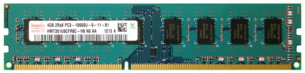 HMT351U6CFR8C-H9 Hynix 4GB PC3-10600 DDR3-1333MHz non-ECC Unbuffered CL9 240-Pin DIMM Dual Rank Memory Module