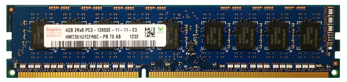 HMT351U7CFR8C-PB Hynix 4GB PC3-12800 DDR3-1600MHz ECC Unbuffered CL11 240-Pin DIMM Dual Rank Memory Module