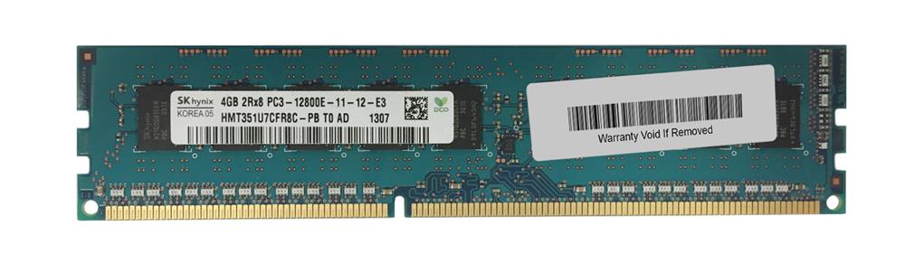 HMT351U7CFR8C-PBT0-AD Hynix 4GB PC3-12800 DDR3-1600MHz ECC Unbuffered CL11 240-Pin DIMM Dual Rank Memory Module