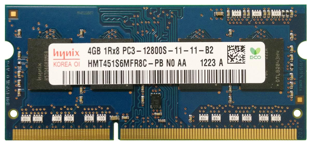 HMT451S6MFR8C-PBN0 Hynix 4GB PC3-12800 DDR3-1600MHz non-ECC Unbuffered CL11 204-Pin SoDimm Single Rank Memory Module