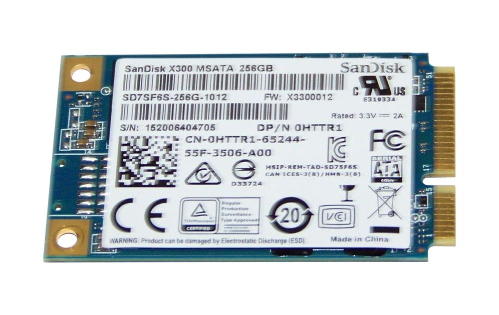 HTTR1 Dell 256GB TLC SATA 6Gbps mSATA Internal Solid State Drive (SSD)