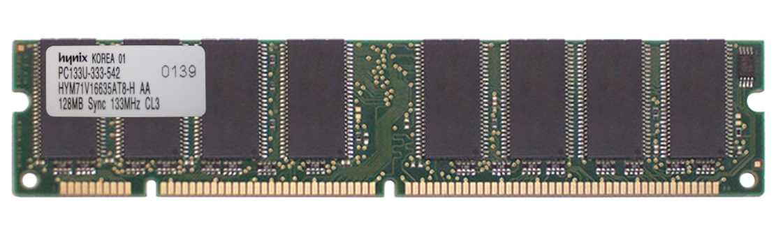HYM71V16635AT8-H AA Hynix 128MB PC133 133MHz non-ECC Unbuffered CL3 168-Pin DIMM Memory Module