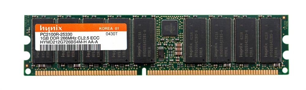 HYMD212G726BS4M-H Hynix 1GB PC2100 DDR-266MHz Registered ECC CL2.5 184-Pin DIMM 2.5V Single Rank Memory Module