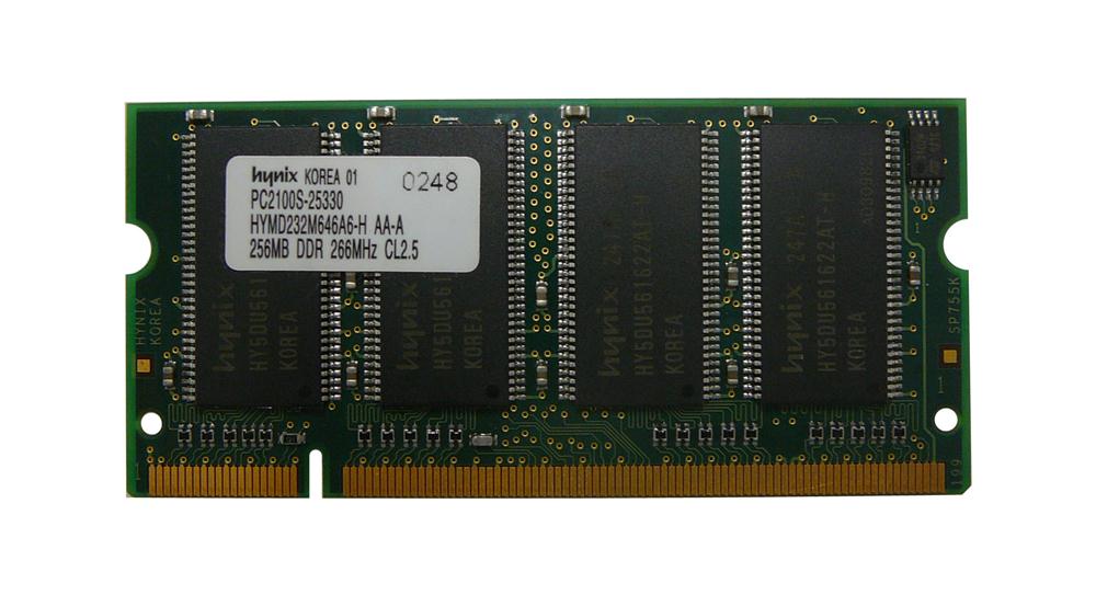 HYMD232M646A6-H Hynix 256MB PC2100 DDR-266MHz non-ECC Unbuffered CL2.5 200-Pin SoDimm Memory Module
