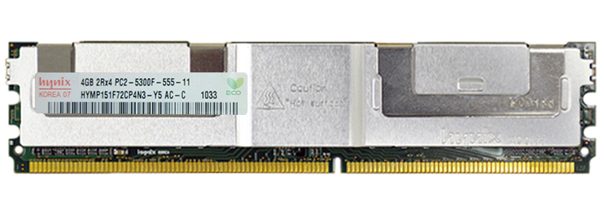 HYMP151F72CP4N3-Y5 AC-C Hynix 4GB PC2-5300 DDR2-667MHz ECC Fully Buffered CL5 240-Pin DIMM Dual Rank Memory Module