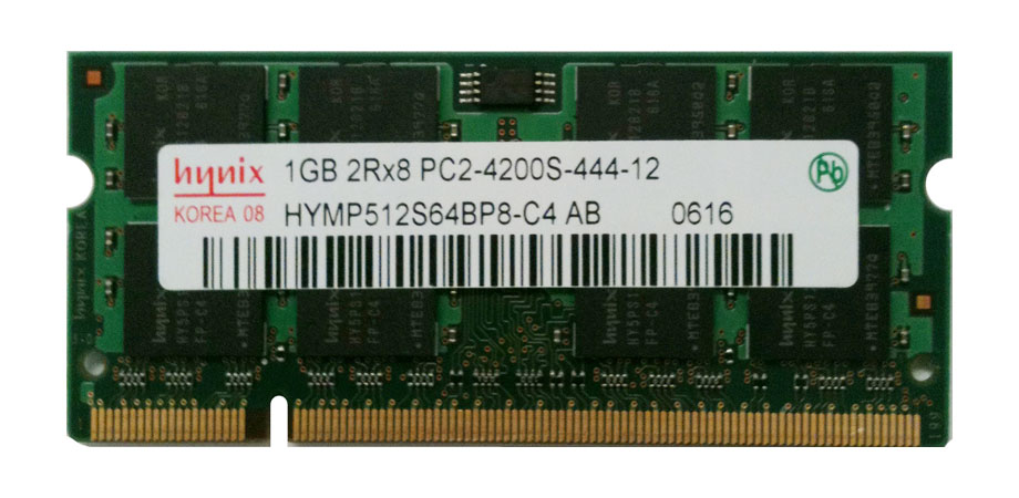 HYMP512S64BP8-C4-AB Hynix 1GB PC2-4200 DDR2-533MHz non-ECC Unbuffered CL4 200-Pin SoDimm Memory Module