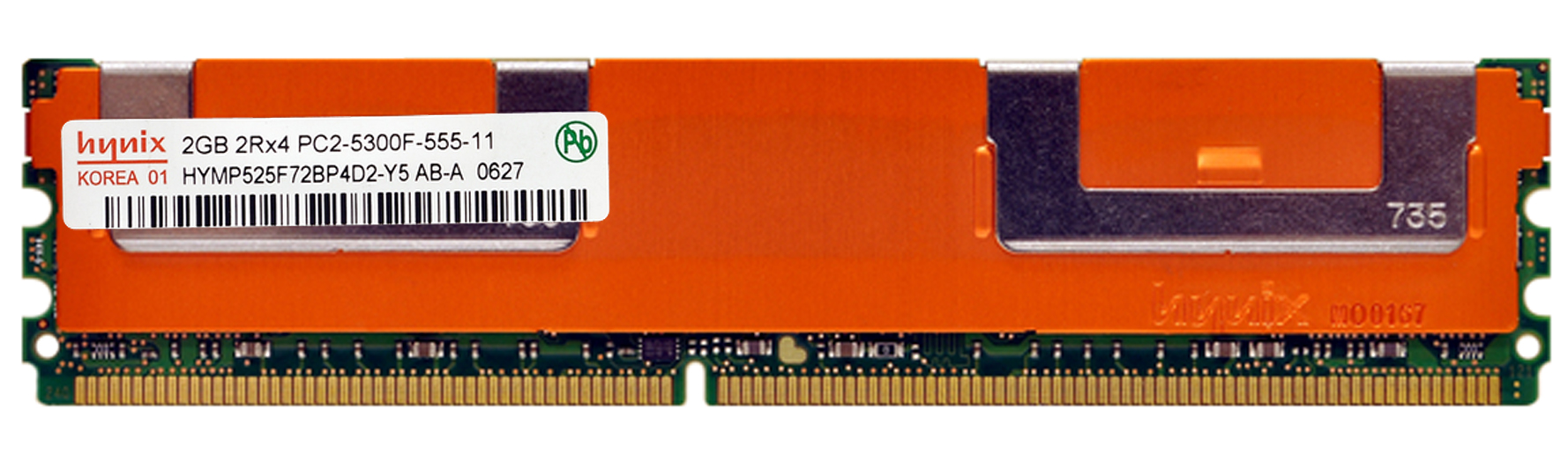 HYMP525F72BP4D2-Y5 Hynix 2GB PC2-5300 DDR2-667MHz ECC Fully Buffered CL5 240-Pin DIMM Dual Rank Memory Module