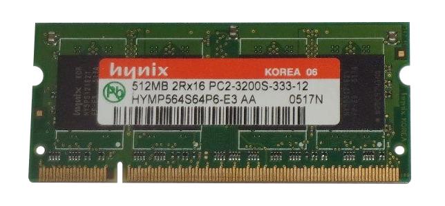 HYMP564S64P6-E3 Hynix 512MB PC2-3200 DDR2-400MHz CL3 200-Pin SoDimm Memory Module