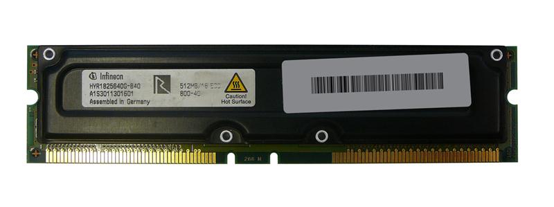 HYR1825640G-840 Infineon 512MB Rambus PC800 800MHz ECC 184-Pin RDRAM RIMM Memory Module