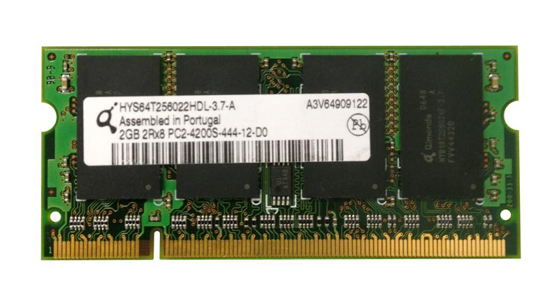 HYS64T256022HDL-3.7-A Qimonda 2GB PC2-4200 DDR2-533MHz non-ECC Unbuffered CL4 200-Pin SoDimm Memory Module