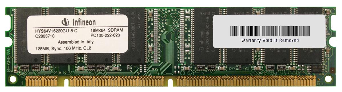 HYS64V16220GU-8-C Infineon 128MB PC100 100MHz CL2 168-Pin DIMM Memory Module