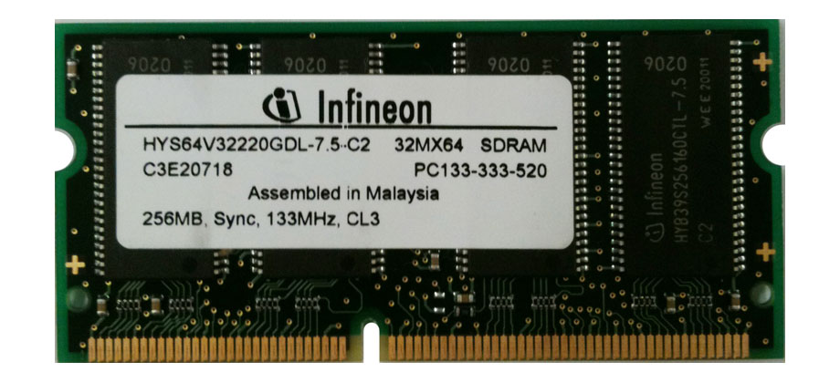 Barrette Mémoire SDRAM SDR PC133 512 Mo - DIMM Occasion Fonctionnelle