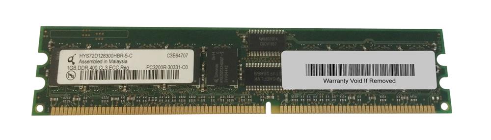 HYS72D128300HBR-5-C Qimonda 1GB PC3200 DDR-400MHz Registered ECC CL3 184-Pin DIMM 2.5V Memory Module