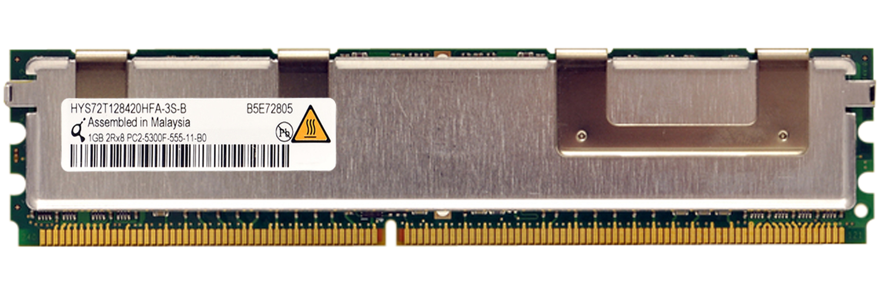 HYS72T128420HFA-3S-B Qimonda 1GB PC2-5300 DDR2-667MHz ECC Fully Buffered CL5 240-Pin DIMM Dual Rank Memory Module