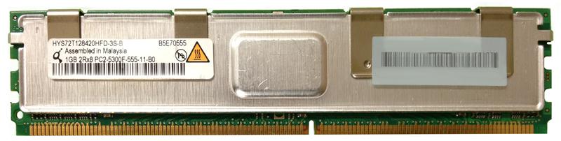 HYS72T128420HFD-3S-B Qimonda 1GB PC2-5300 DDR2-667MHz ECC Fully Buffered CL5 240-Pin DIMM Dual Rank Memory Module
