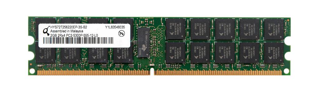 HYS72T256220EP-3S-B2 Qimonda 2GB PC2-5300 DDR2-667MHz ECC Registered CL5 240-Pin DIMM Dual Rank Memory Module