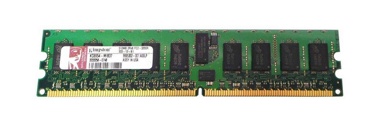 KC6954-MIB37 Kingston 512MB PC2-3200 DDR2-400MHz ECC Registered CL3 240-Pin DIMM Dual Rank Memory Module