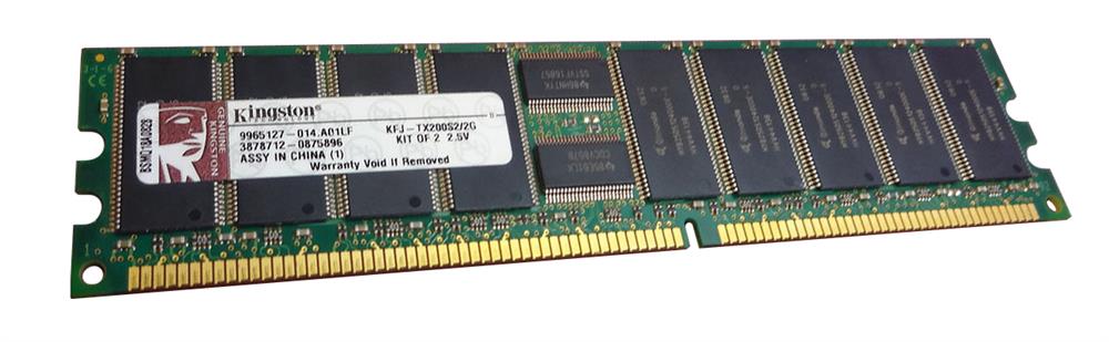 KFJ-TX200S2/2G Kingston 2GB Kit (2 X 1GB) PC2700 DDR-333MHz Registered ECC CL2.5 184-Pin DIMM 2.5V Memory for Fujitsu-Siemens S26361-F3084-E522