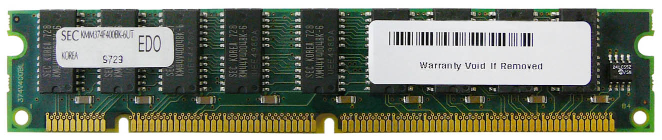 KMM374F400BK-6UT Samsung 32MB EDO ECC Unbuffered 168-Pin DIMM Memory Module