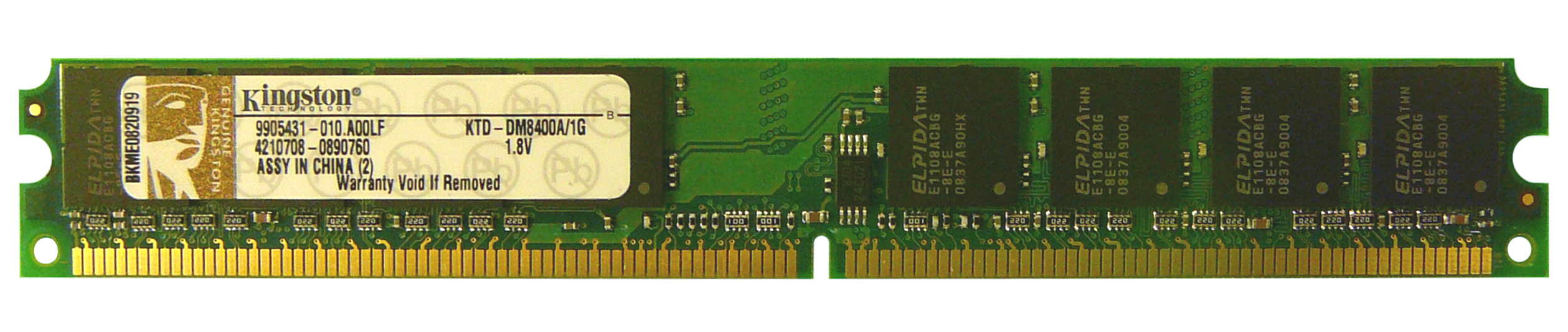 KTD-DM8400A/1G Kingston 1GB PC2-4200 DDR2-533MHz non-ECC Unbuffered CL4 240-Pin DIMM Memory Module for Dell A0375066, A0375074, A0498618, A0498620
