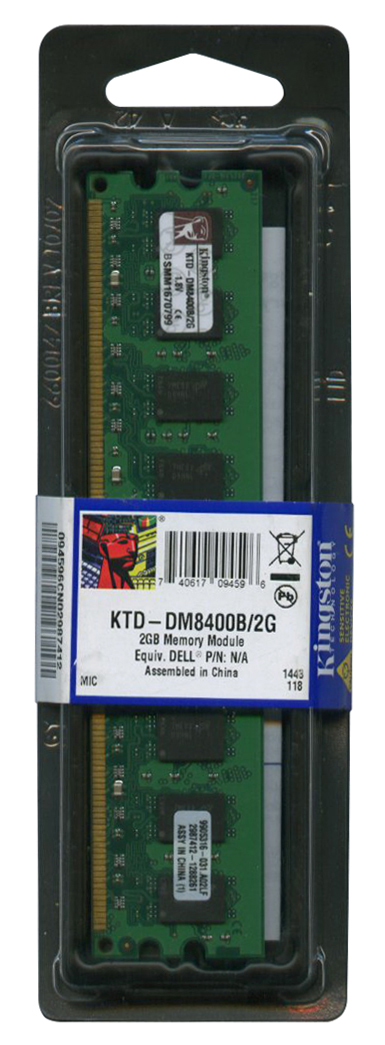 KTD-DM8400B/2G Kingston 2GB PC2-5300 DDR2-667MHz non-ECC Unbuffered CL5 240-Pin DIMM Dual Rank Memory Module