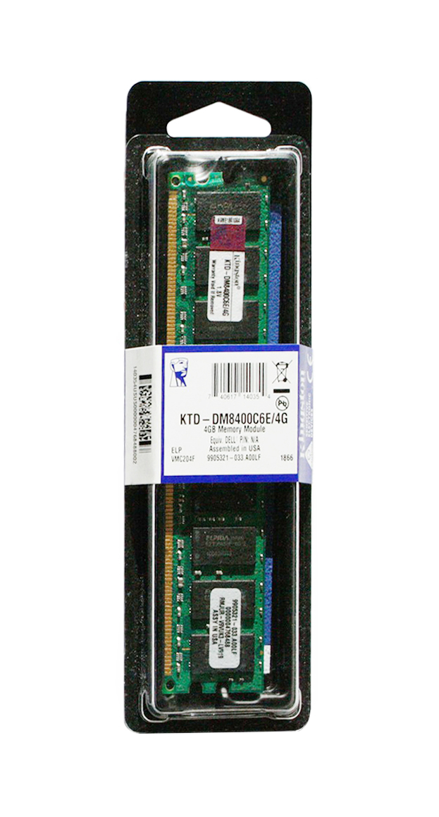KTD-DM8400C6E/4G Kingston 4GB PC2-6400 DDR2-800MHz ECC Unbuffered CL6 240-Pin DIMM Memory Module for Dell