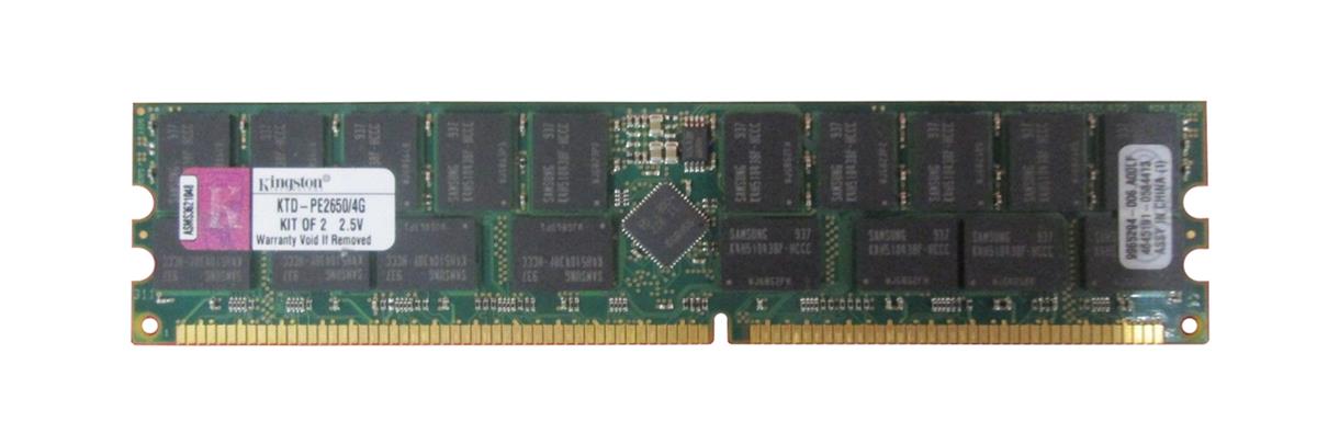 KTD-PE2650/4G Kingston 4GB Kit (2 X 2GB) PC2100 DDR-266MHz Registered ECC CL2.5 184-Pin DIMM 2.5V Memory