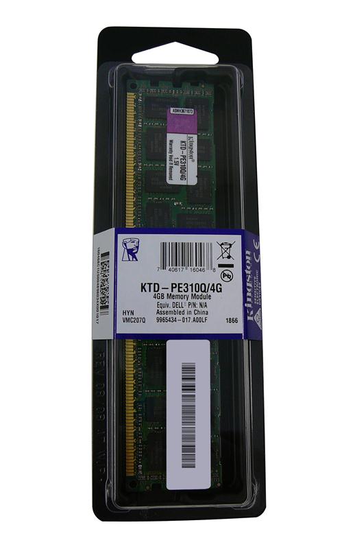 KTD-PE310Q/4G Kingston 4GB PC3-8500 DDR3-1066MHz ECC Registered CL7 240-Pin DIMM Quad Rank Memory Module for Dell