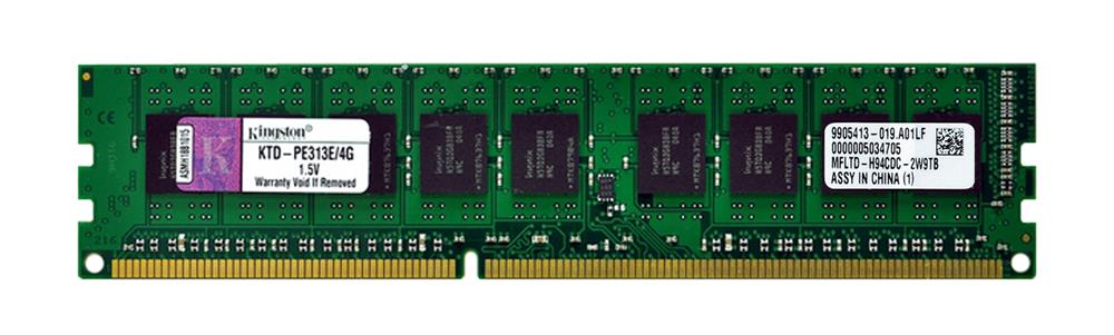 KTD-PE313E/4G Kingston 4GB PC3-10600 DDR3-1333MHz ECC Unbuffered CL9 240-Pin DIMM Dual Rank Memory Module for Dell