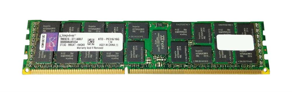 KTD-PE316/16G Kingston 16GB PC3-12800 DDR3-1600MHz ECC Registered CL11 240-Pin DIMM Memory Module
