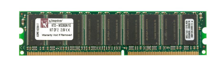 KTD-WS360A/512 Kingston 512MB Kit (2 X 256MB) PC3200 DDR-400MHz ECC Unbuffered CL3 184-Pin DIMM Memory for Dell