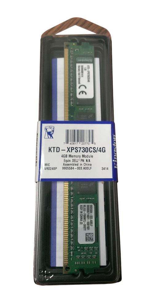 KTD-XPS730CS/4G Kingston 4GB PC3-12800 DDR3-1600MHz non-ECC Unbuffered CL11 240-Pin DIMM Single Rank Memory Module