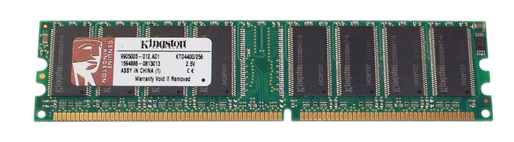 KTD4400/256 Kingston 256MB PC2100 DDR-266MHz non-ECC Unbuffered CL2.5 184-Pin DIMM 2.5V Memory Module for Dell 311-1282; 311-1711