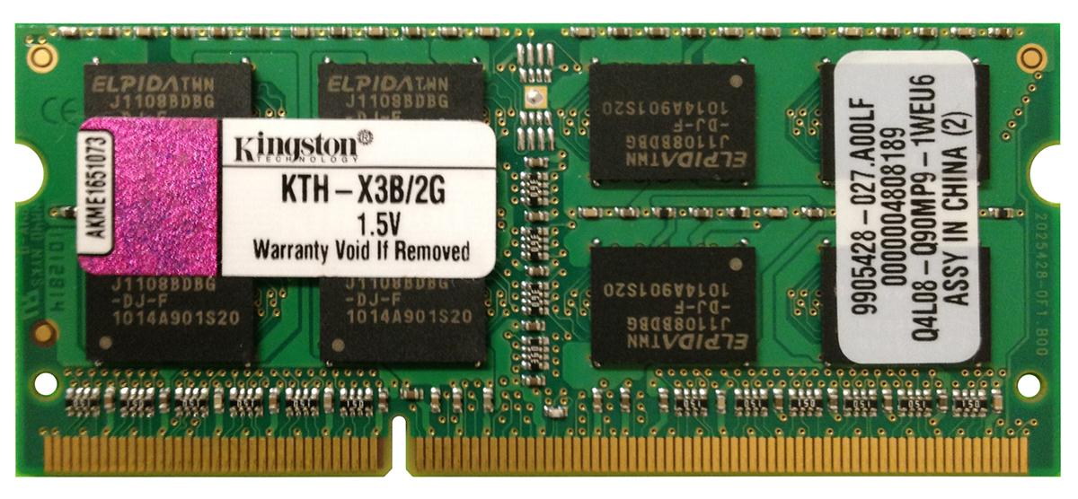 KTH-X3B/2G Kingston 2GB PC3-10600 DDR3-1333MHz non-ECC Unbuffered CL9 204-Pin SoDimm Dual Rank Memory Module for HP/Compaq