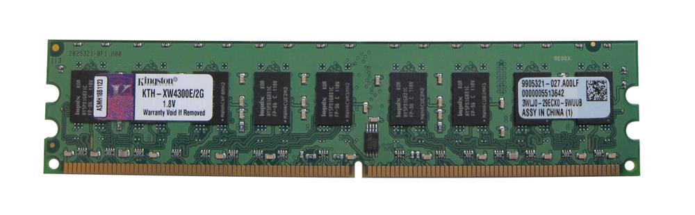 KTH-XW4300E/2G Kingston 2GB PC2-5300 DDR2-667MHz ECC Unbuffered CL5 240-Pin DIMM Dual Rank Memory Module for HP/Compaq 432806-B21