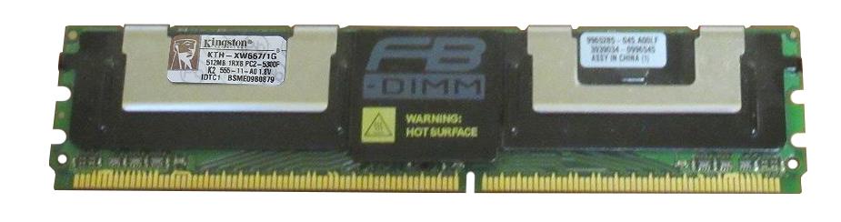 KTH-XW667/1G Kingston 1GB Kit (2 X 512MB) PC2-5300 DDR2-667MHz ECC Fully Buffered CL5 240-Pin DIMM Single Rank Memory for HP/Compaq 397409-B21, EM159AA