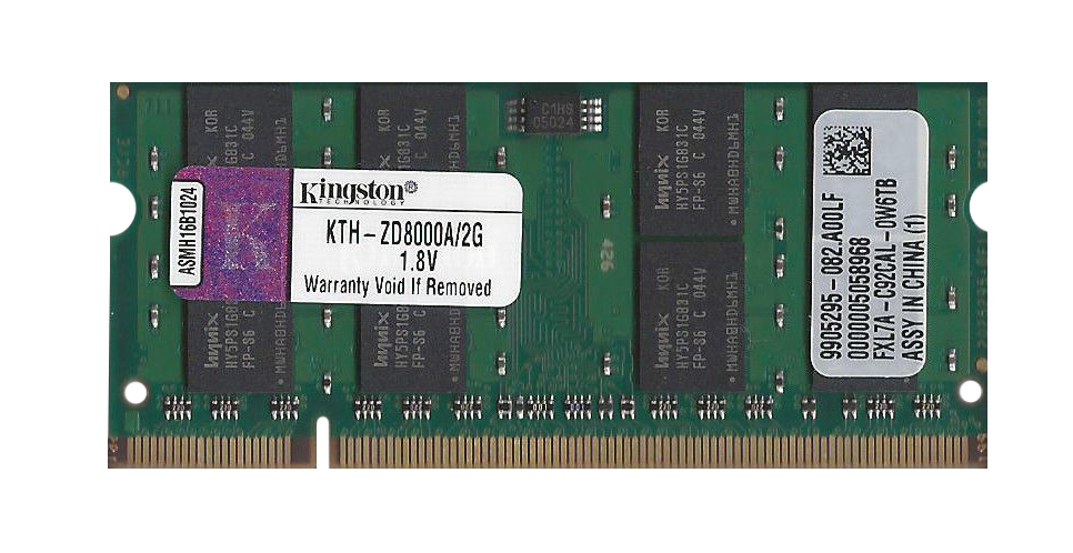 KTH-ZD8000A/2G Kingston 2GB PC2-4200 DDR2-533MHz non-ECC Unbuffered CL4 200-Pin SoDimm Memory Module