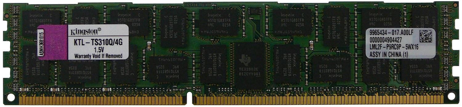 KTL-TS310Q/4G Kingston 4GB PC3-8500 DDR3-1066MHz ECC Registered CL7 240-Pin DIMM Quad Rank Memory Module for Lenovo ThinkServer