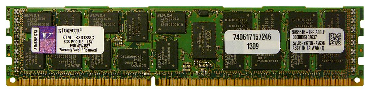 KTM-SX313/8G Kingston 8GB PC3-10600 DDR3-1333MHz ECC Registered CL9 240-Pin DIMM Dual Rank Memory Module for IBM 46C7449, FRU 40W4557