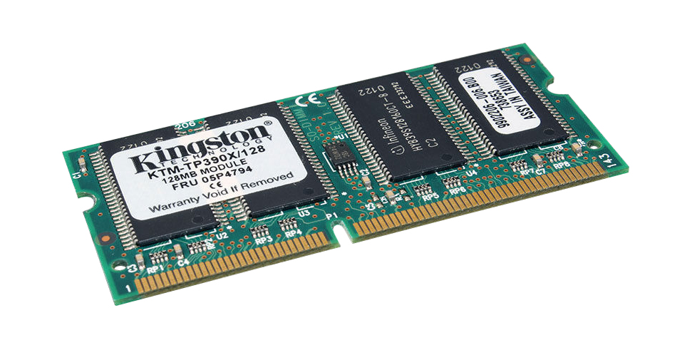 KTM-TP390X/128 Kingston 128MB PC100 100MHz non-ECC Unbuffered CL3 144-Pin SoDimm Memory Module for IBM 20L0255, 20L0265, FRU 05P4794