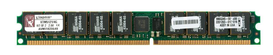 KTM5121/2G Kingston 2GB Kit (2 X 1GB) PC3200 DDR-400MHz Registered ECC CL3 184-Pin DIMM 2.5V Very Low Profile (VLP) Memory for IBM 36P3336
