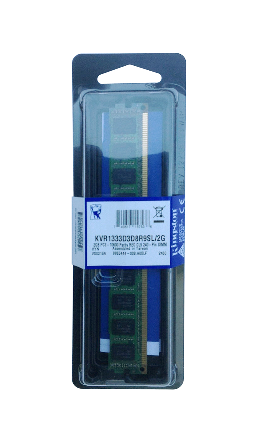 KVR1333D3D8R9SL/2G Kingston 2GB PC3-10600 DDR3-1333MHz ECC Registered CL9 240-Pin DIMM Very Low Profile (VLP) Dual Rank x8 Memory Module w/Thermal Sensor