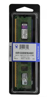 KVR1333D3E9S/4GEC Kingston 4GB PC3-10600 DDR3-1333MHz ECC Unbuffered CL9 240-Pin DIMM Dual Rank Memory Module w/Thermal Sensor (Elpida C)