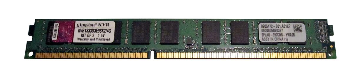 KVR1333D3E9SK2/16G Kingston 16GB Kit (2 X 8GB) PC3-10600 DDR3-1333MHz ECC Unbuffered CL9 240-Pin DIMM Dual Rank Memory