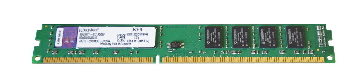 KVR1333D3N9/4G Kingston 4GB PC3-10600 DDR3-1333MHz non-ECC Unbuffered CL9 240-Pin DIMM Dual Rank Memory Module