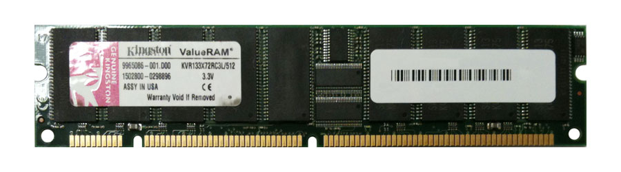 Barrette Mémoire Kingston 512 MB DIMM SDRAM PC133