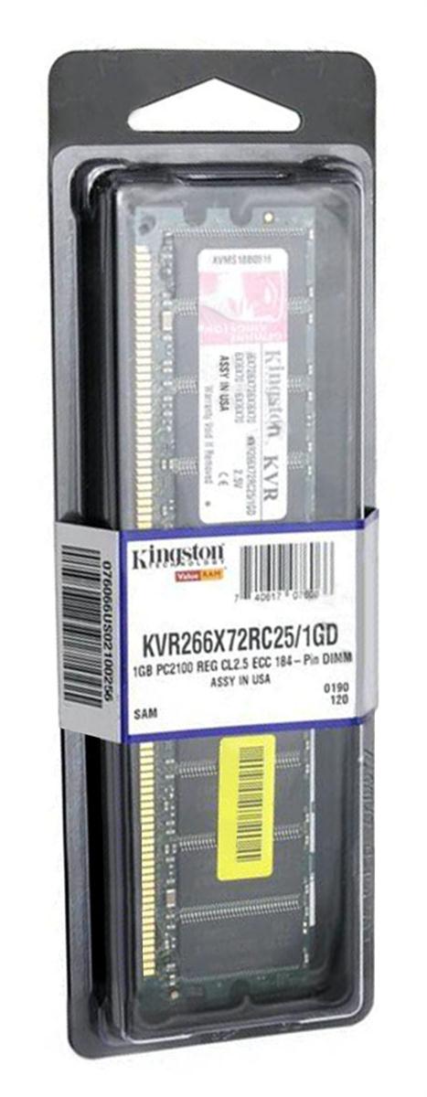 KVR266X72RC25/1GD Kingston 1GB PC2100 DDR-266MHz Registered ECC CL2.5 184-Pin DIMM 2.5V Memory Module