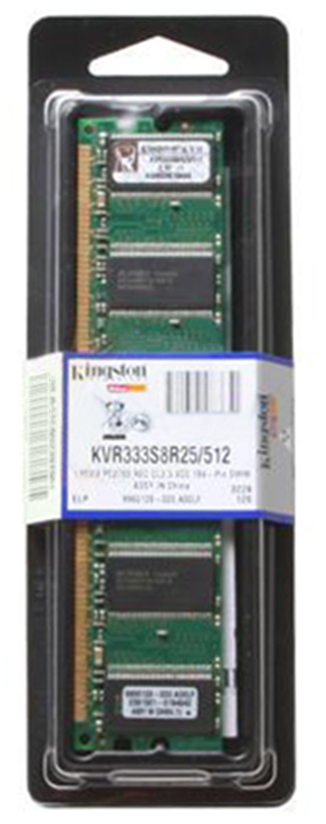 KVR333S8R25/512 Kingston 512MB PC2700 DDR-333MHz Registered ECC CL2.5 184-Pin DIMM 2.5V Memory Module