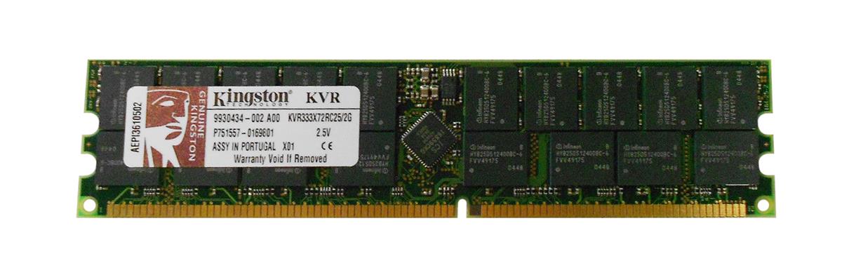 KVR333X72RC25/2G Kingston 2GB PC2700 DDR-333MHz Registered ECC CL2.5 184-Pin DIMM 2.5V Memory Module