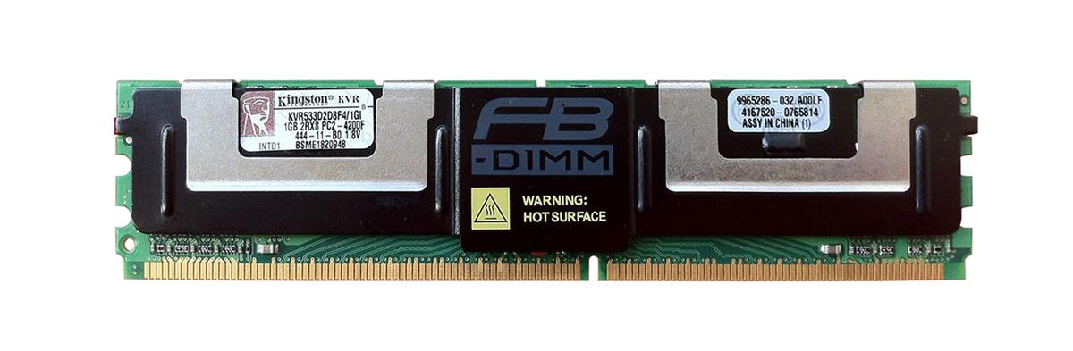 KVR533D2D8F4/1GI Kingston 1GB PC2-4200 DDR2-533MHz ECC Fully Buffered CL4 240-Pin DIMM Dual Rank Memory Module